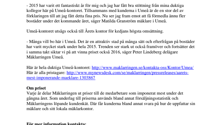 Årets mäklarstjärnor kommer från Umeå
