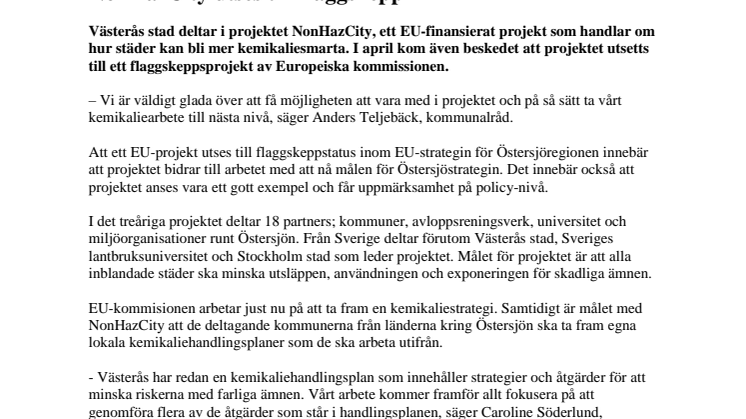 NonHazCity utses till flaggskepp