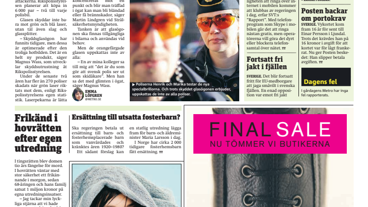 Polisens skydd: "Skidglasögon"
