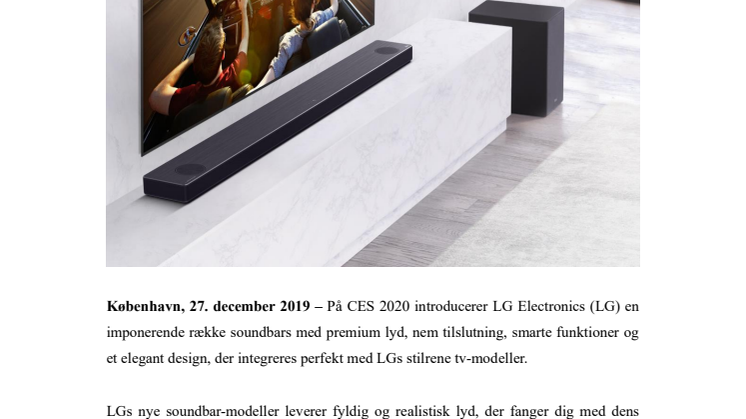 LGs nye soundbars giver endnu flere mulighed for at nyde førsteklasses lydoplevelse