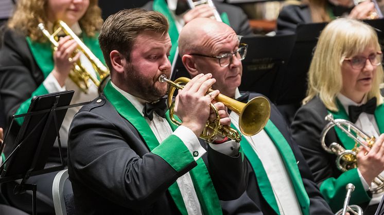 NORGES BESTE: Manger Musikklag tok seieren i NM brass 2025. Foto: John Vint