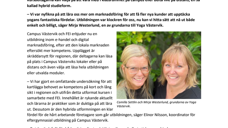 Näringslivet i Västervik utbildas i digital marknadsföring genom Campus Västervik och FEI