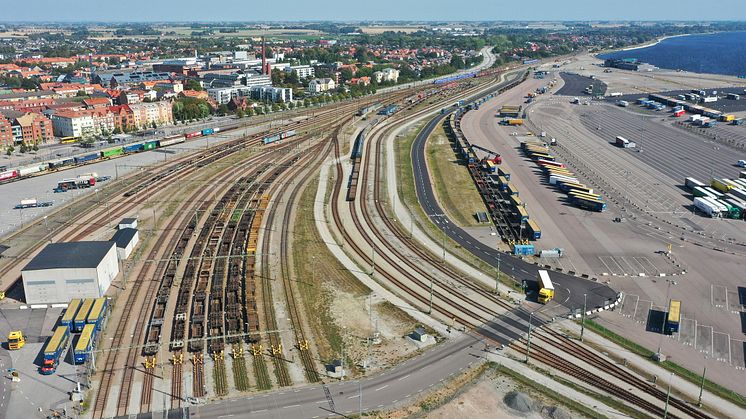 Godsbangård och intermodal terminal i Trelleborgs Hamn