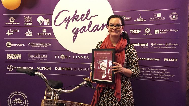 McNeil AB vann Årets nytänk i tävlingen Årets cykelvänligaste arbetsplats 
