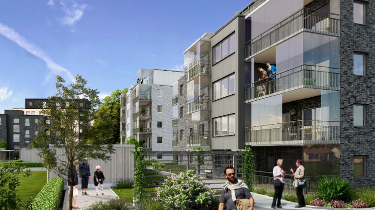 Första spadtaget för Bonum Brf Idrottsplatsen i Höganäs