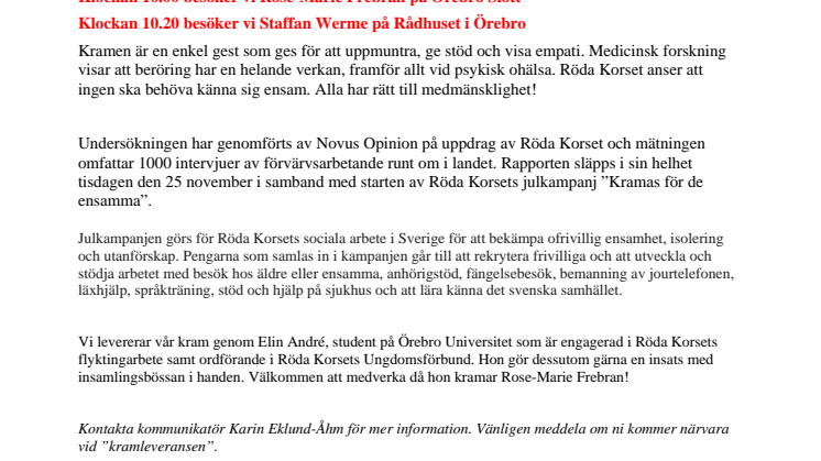 Röda Korset presenterar årets kramundersökning 