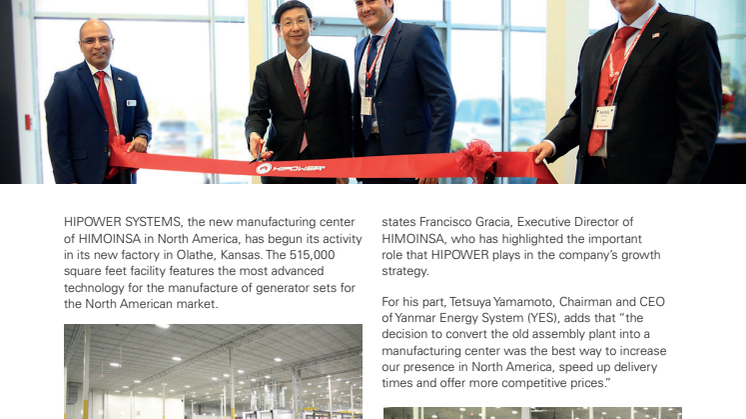 PRODUCTION GETS UNDER WAY AT THE NEW HIPOWER MANUFACTURING CENTER