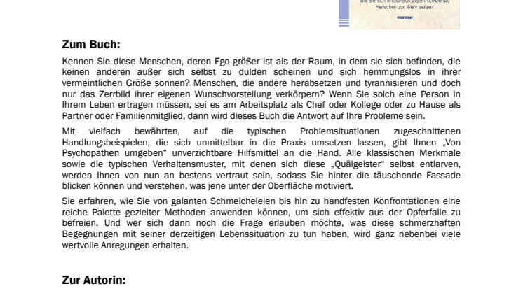 Waschzettel "Von Psychopathen umgeben"