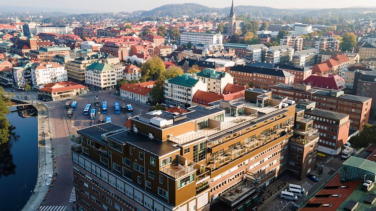 Påbyggnaden på kvarteret Saturnus resulterade i unika lägenheter med generösa uteplatser och balkonger med utsikt över centrala Borås.