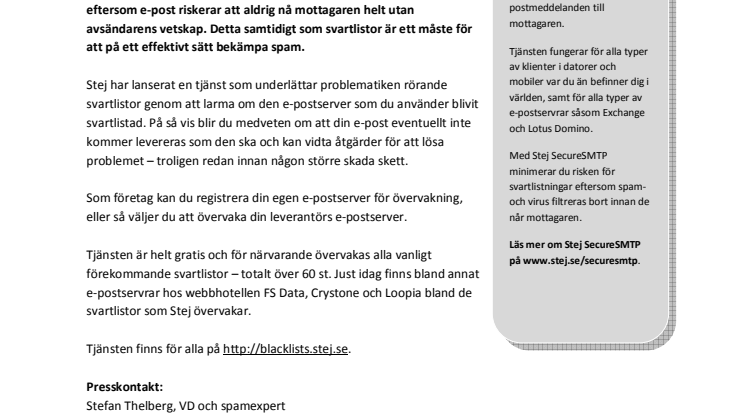 Få koll på svartlistorna med Stej