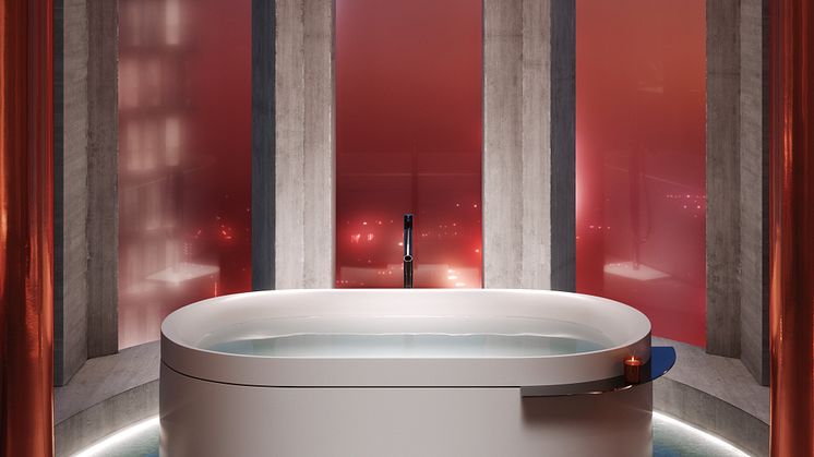 AXOR Suite bathtub with shelf