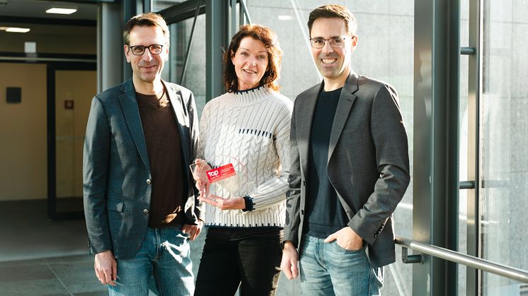 Über die erneute Auszeichnung freuen sich Cor Leendertse, Stefanie Pöpping und Alexander Hohaus aus der Gothaer Personalabteilung.