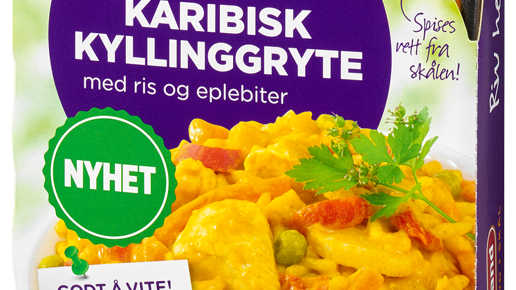 Fjordland i Skål: Karibisk kyllinggryte med ris og eplebiter