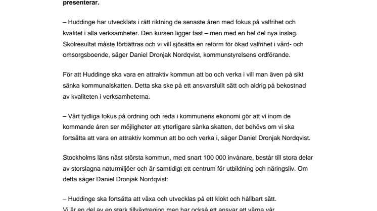 Huddinges politiska inriktning klar!