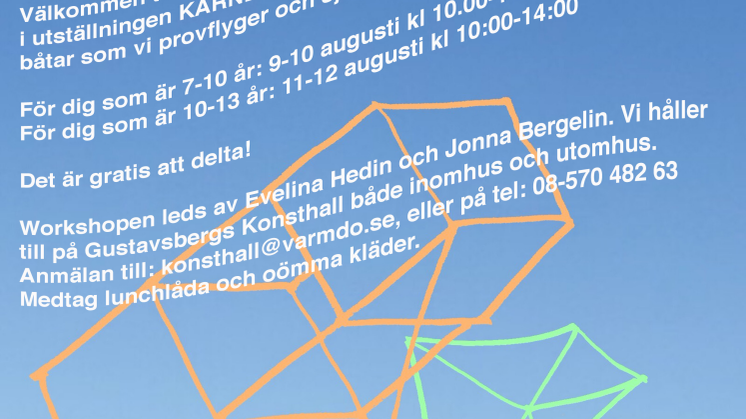 Drakflygning och barkbåtar på Gustavsbergs Konsthall.