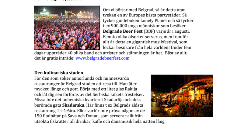 Serbien och Belgrad - svenskarnas nya semestermål 