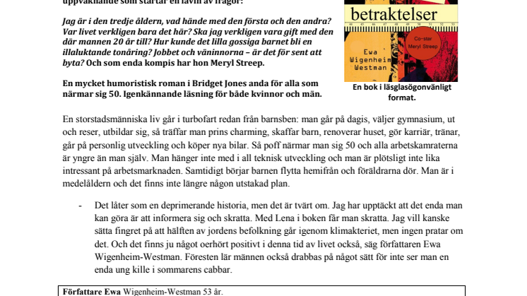 Ny bok om 50-års krisen -  "En klimakteriekärrings betraktelser"