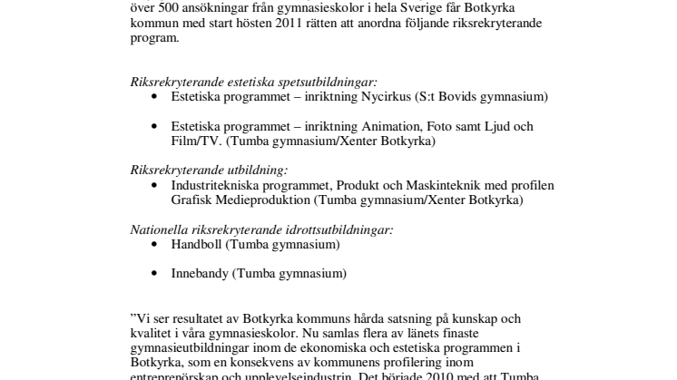 Botkyrka kommuns gymnasieskolor skördar nya framgångar