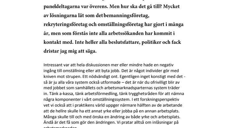 Från surrealism till realism – om jobbyten