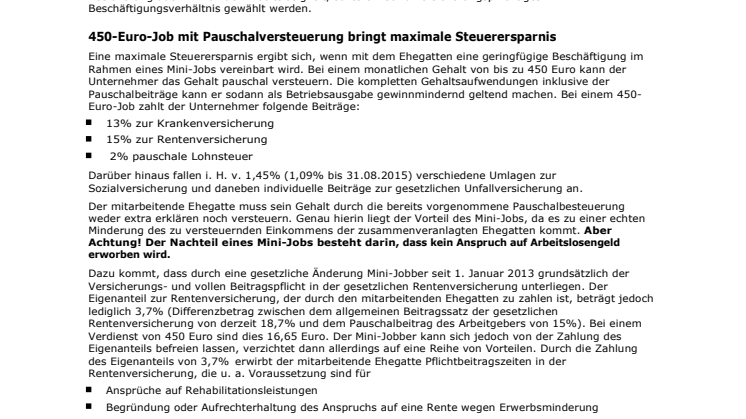 Ehegatten-Arbeitsverträge: die richtige Gestaltung ist entscheidend