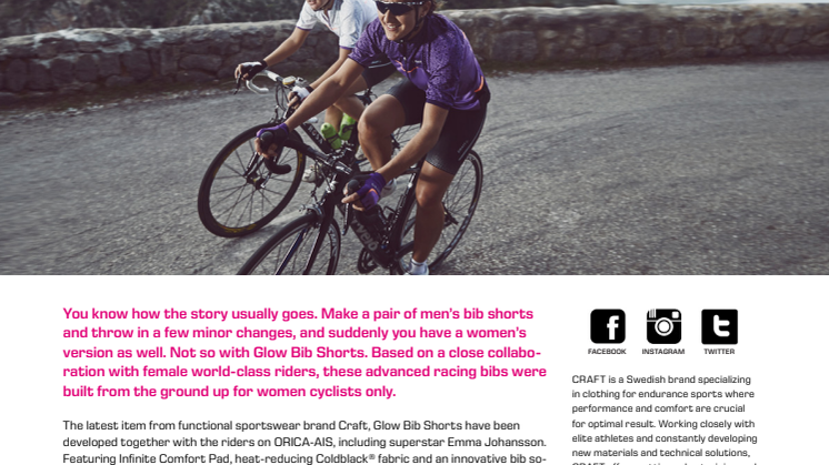 Finally a world-class bib for women! – Craft Glow Bib Shorts