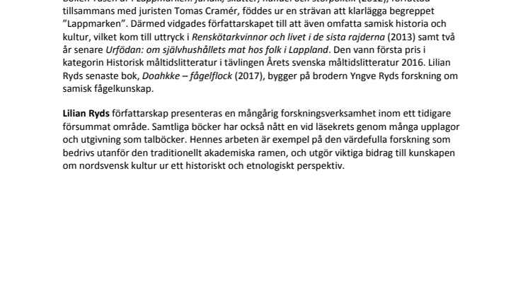 Nomineringstext Lilian Ryd
