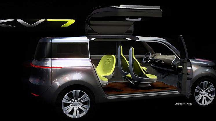 Kia visar konceptbilen KV7 på bilsalongen i Detroit 