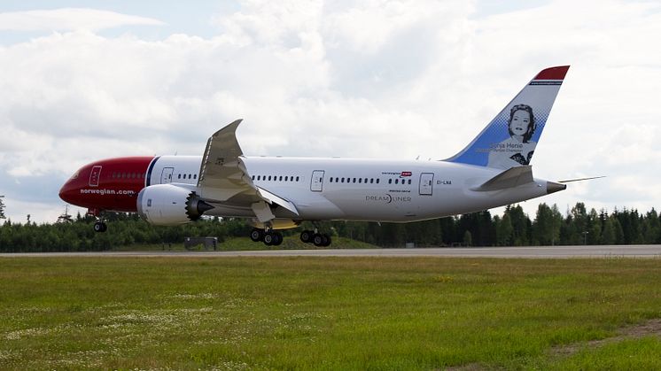 Norwegian’s Dreamliner landed at Oslo Airport Gardermoen this morning