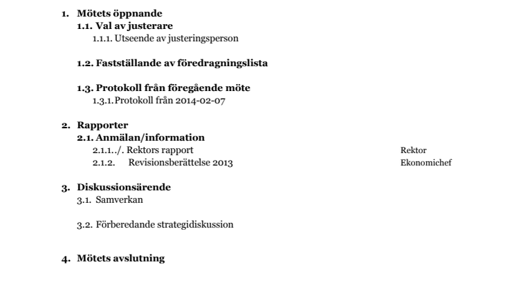 Föredragningslista 140509