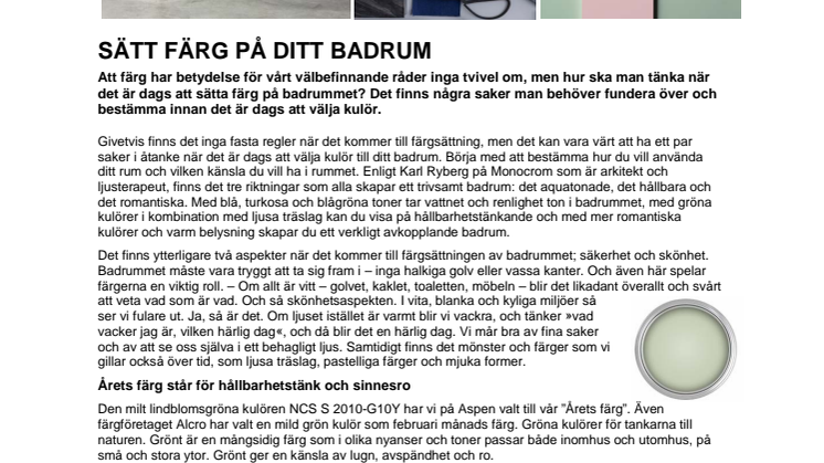 Sätt färg på ditt badrum