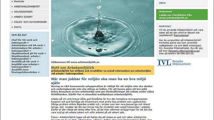 SVU-rapport C_IVL2015-B2223: ArbetsmiljöVA – Arbetsmiljöverktyg om arbetsmiljö i ledningsnätet (rörnät och klimat)