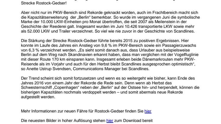 Ein Rekord jagt den anderen bei Scandlines 