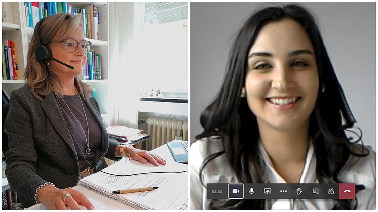 Mittlerweile Profis im Umgang mit dem Virtual Classroom: Studiengangsleiter Prof. Dr. Susanne Steimer und Masterstudentin Stephanie Adam
