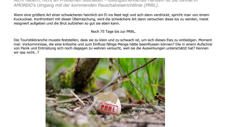 KUCKUCKSEI PRRL WIRD FLÜGGE