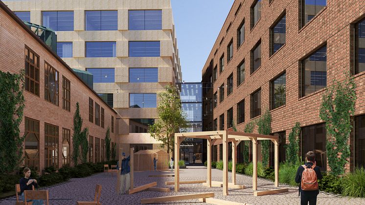Bygglov för nybyggnad och ombyggnad av högskola, Nya Konst, är ett av ärendena på byggnadsnämnden den 20 september. Bild: Tham & Videgård.