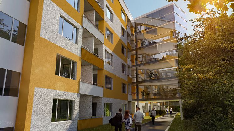 Edö Vård- och omsorgsboende i Farsta ägs och förvaltas av Micasa Fastigheter. Fotograf/Källa: Projektengagemang