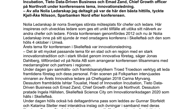 Nolia Ledarskap hölls i Skellefteå med profilstarka talare: ”Bästa hittills”