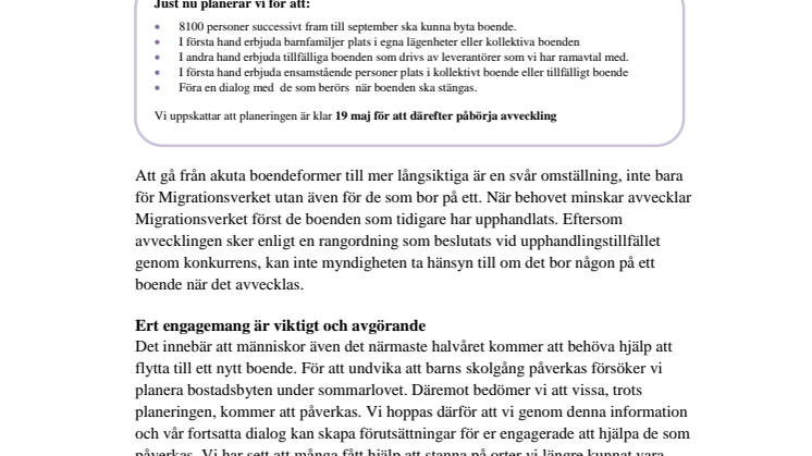 Migrationsverket fortsätter avveckla sina boenden