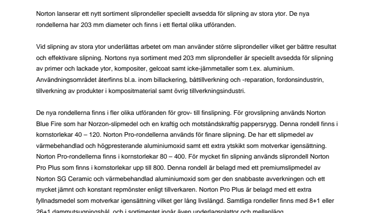 Stora sliprondeller för stora ytor