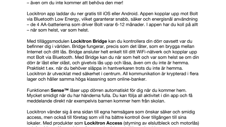 Lockitron – det smarta låset från Silicon Valley nu i Sverige!