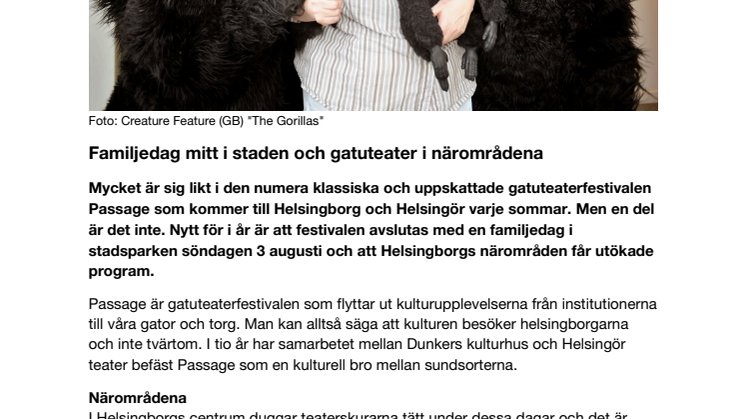 Familjedag mitt i staden och gatuteater i närområdena 