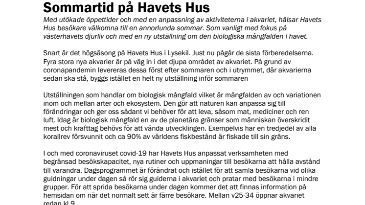 Sommartid på Havets Hus