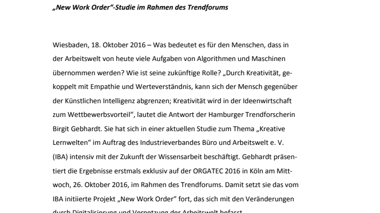 "Kreative Lernwelten" auf der ORGATEC