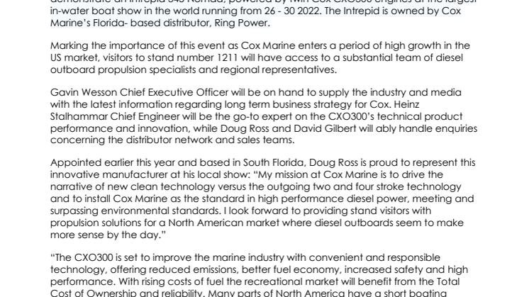 12 Oct - Cox Marine to partner with Ring Power at the 63rd annual Fort Lauderdale International Boat.pdf
