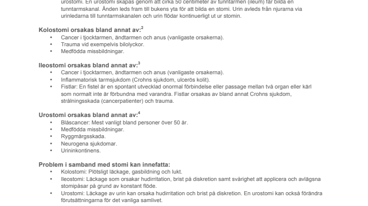 Bakgrundsinformation - om stomi