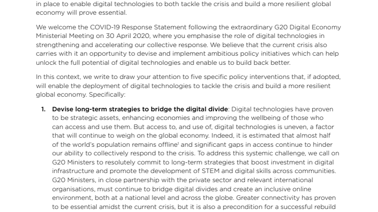 Open letter to G20 finance ministers responsible for the digital economy