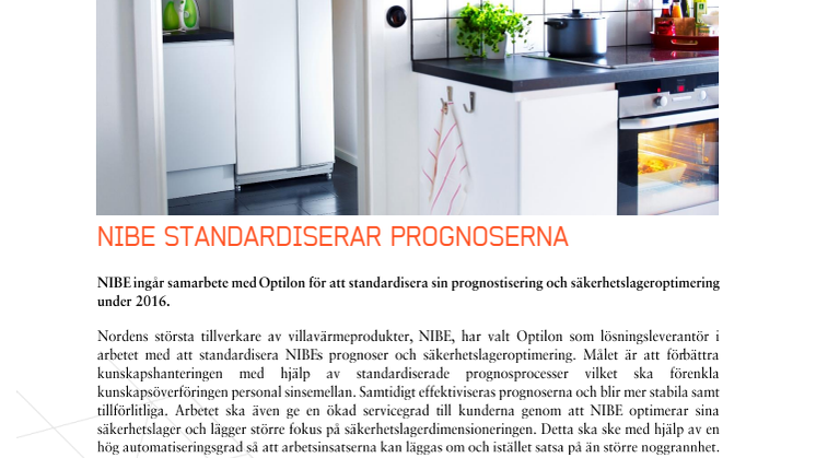 NIBE standardiserar processerna