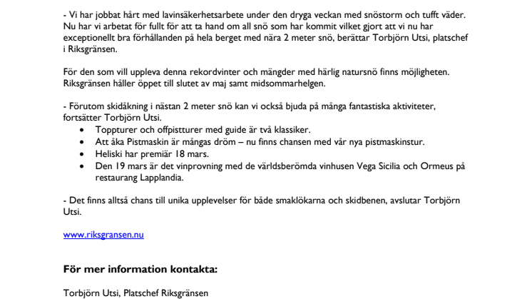 Snörekord i Riksgränsen!