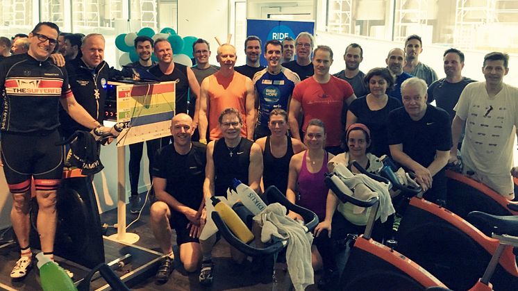 The happy and hardy spinning team from one of the 90 minute spinning sessions.