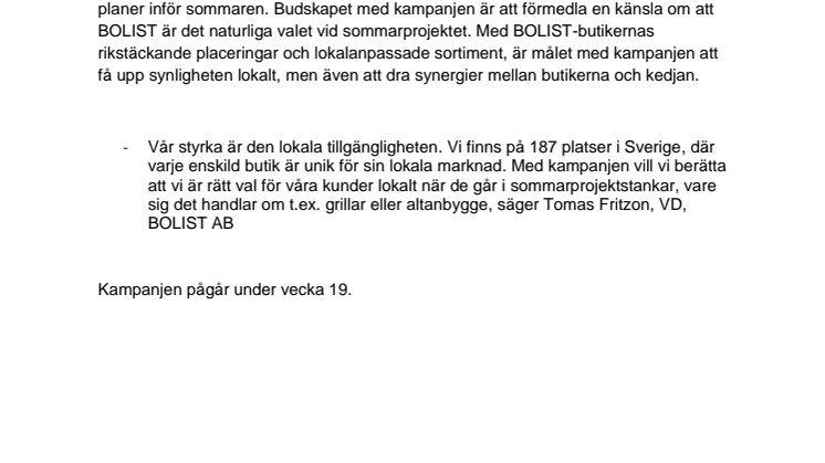 BOLIST satsar på utomhusreklam